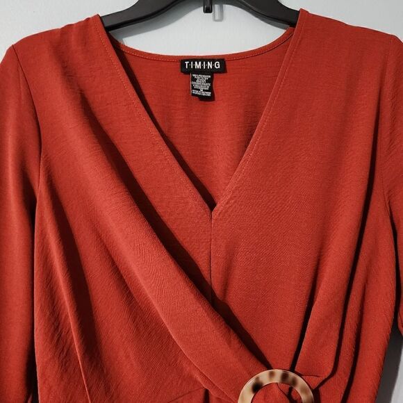 Timing V-Neck Long Sleeve Dress - Picture 11 of 12